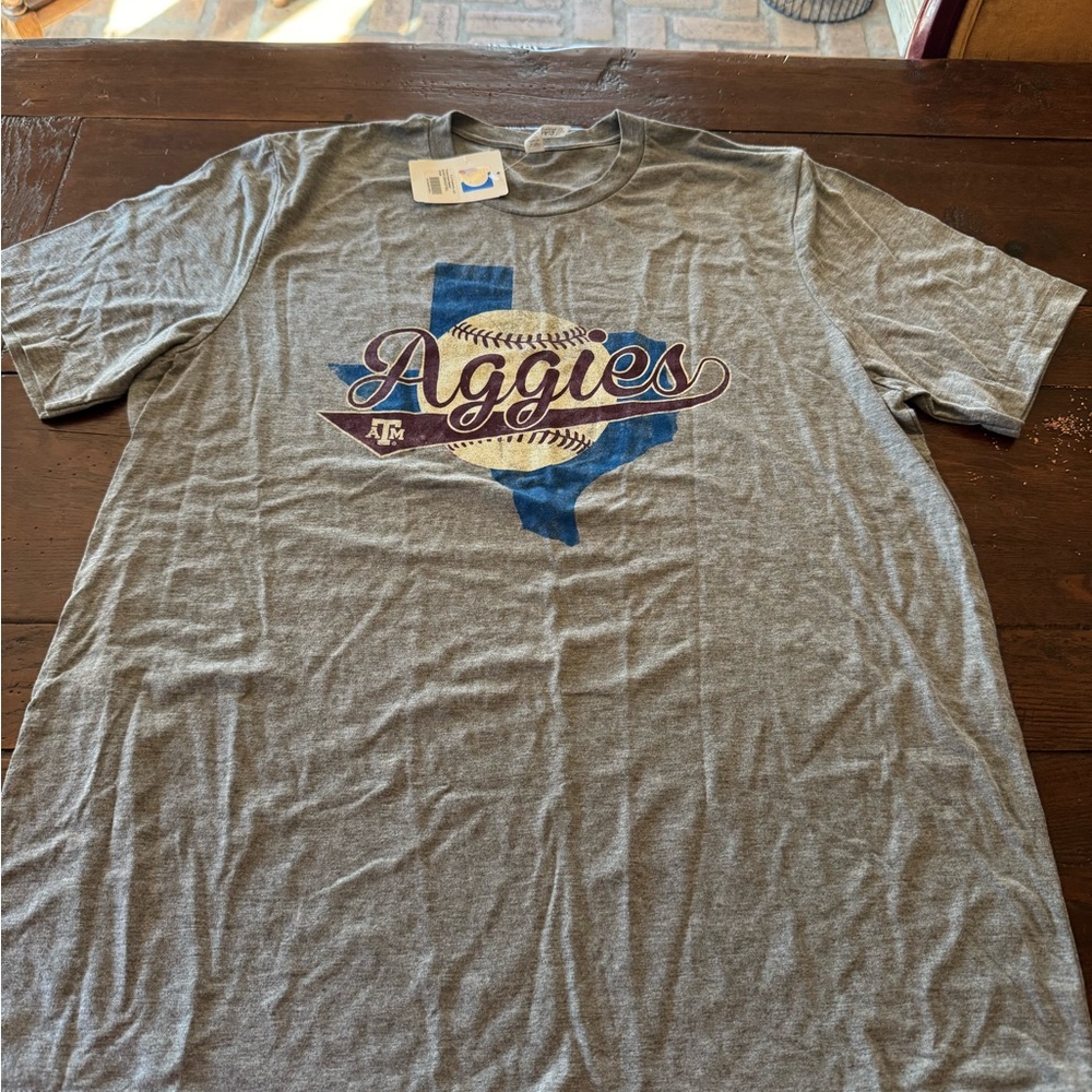 NWT Vintage Gray Texas A&M Aggies Baseball T-Shirt